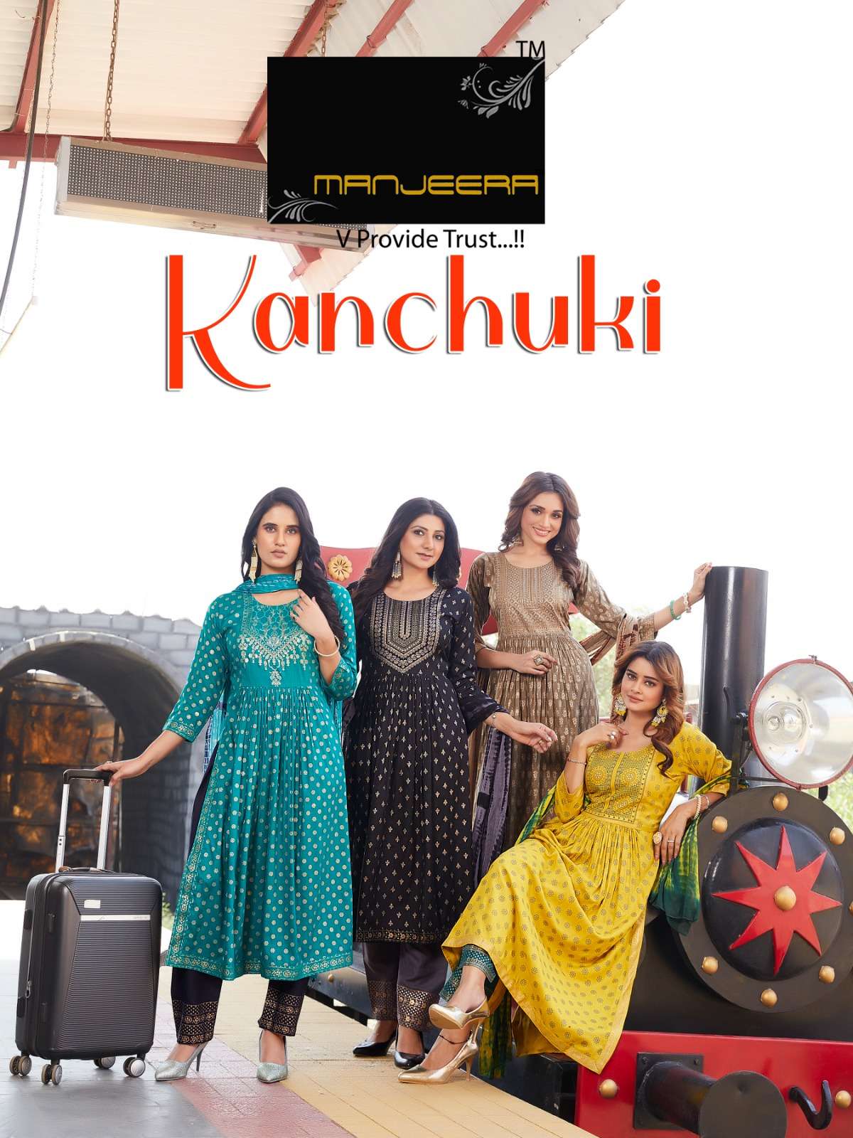 MANJEERA FASHION KANCHUKI NAIRA STYLE KURTI COMBO SET 