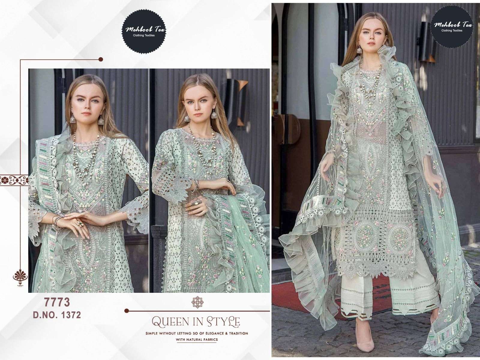 MEHBOOB TEX D NO 1371 AND 1372 COTTON CHIKANKARI SUIT