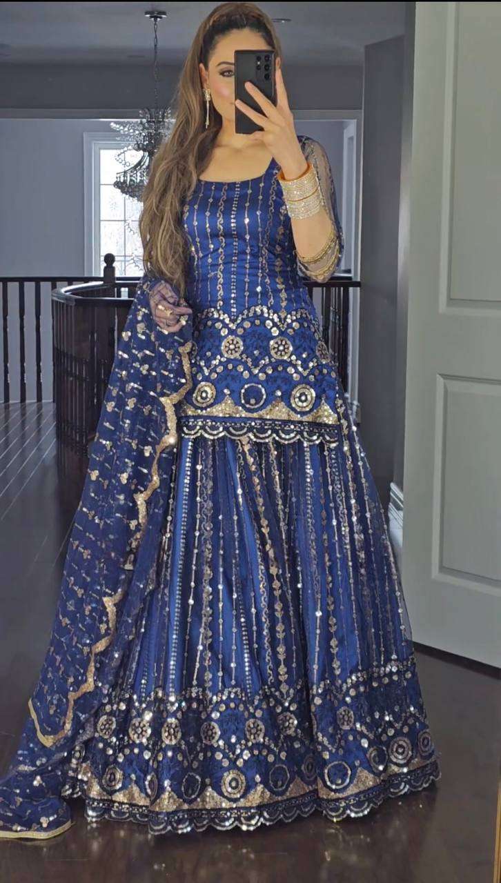 MF 392 BLUE SHARARA SUIT