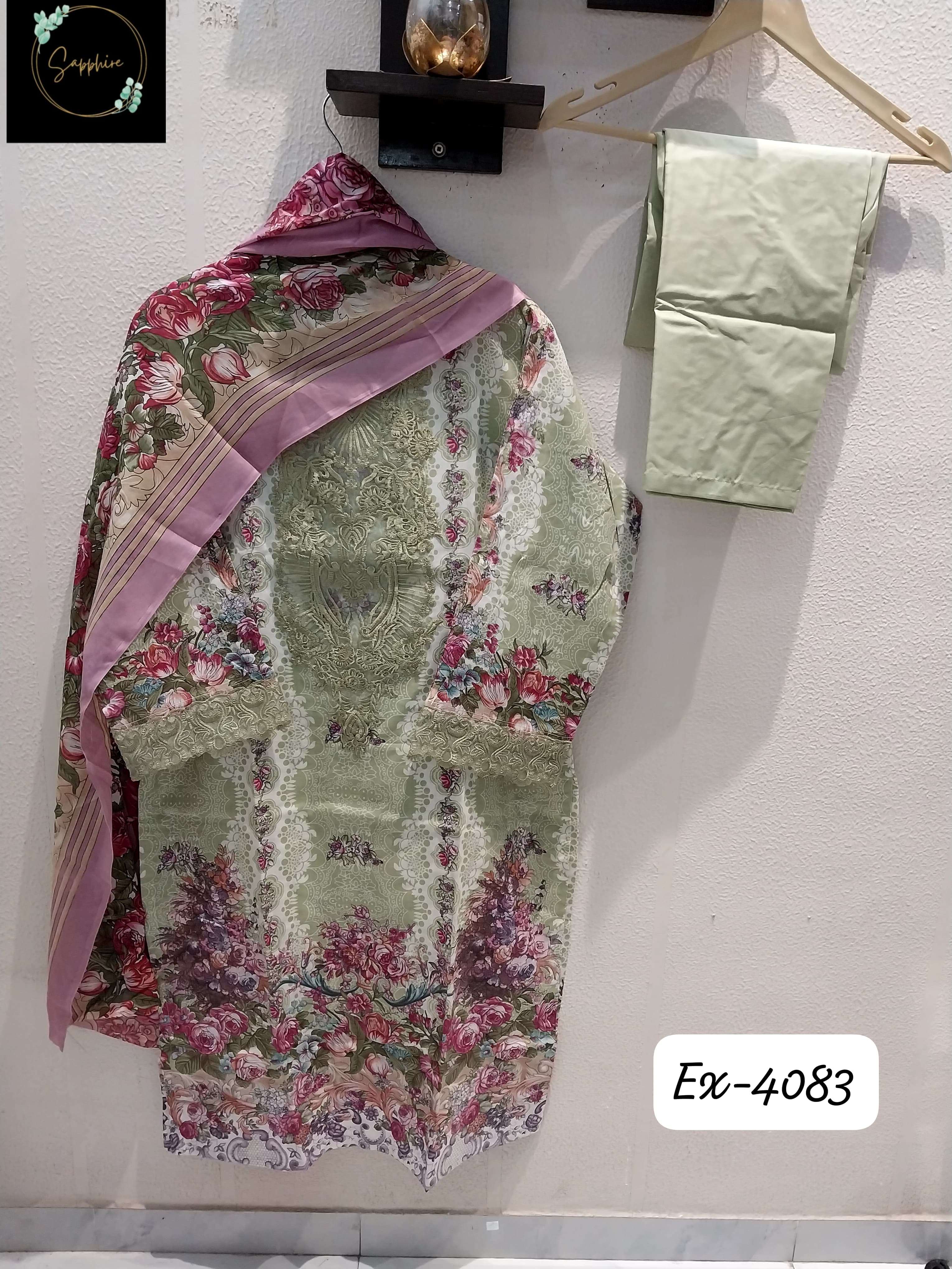 MF SAPPHIRE EX 4083 LAWN COTTON FANCY WORK SUIT
