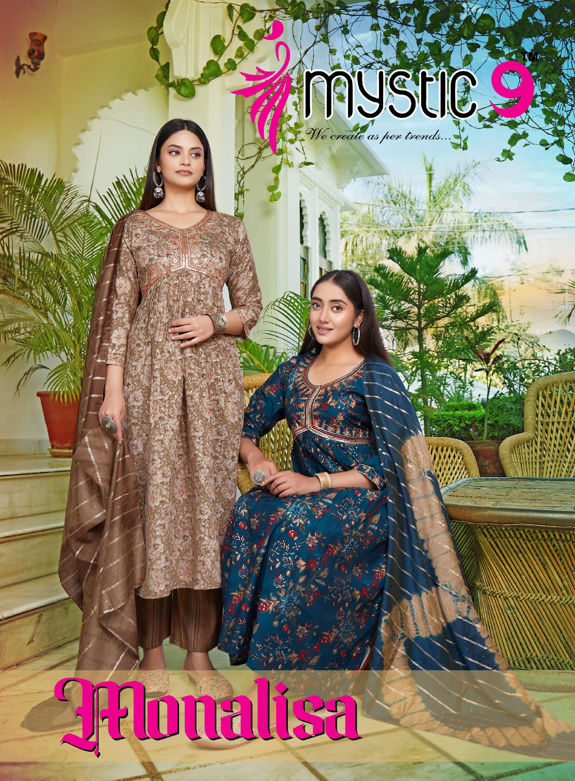 MYSTIC 9 MONALISA VOL 2 FANCY ALIA CUT STYLE KURTI COMBO SET 