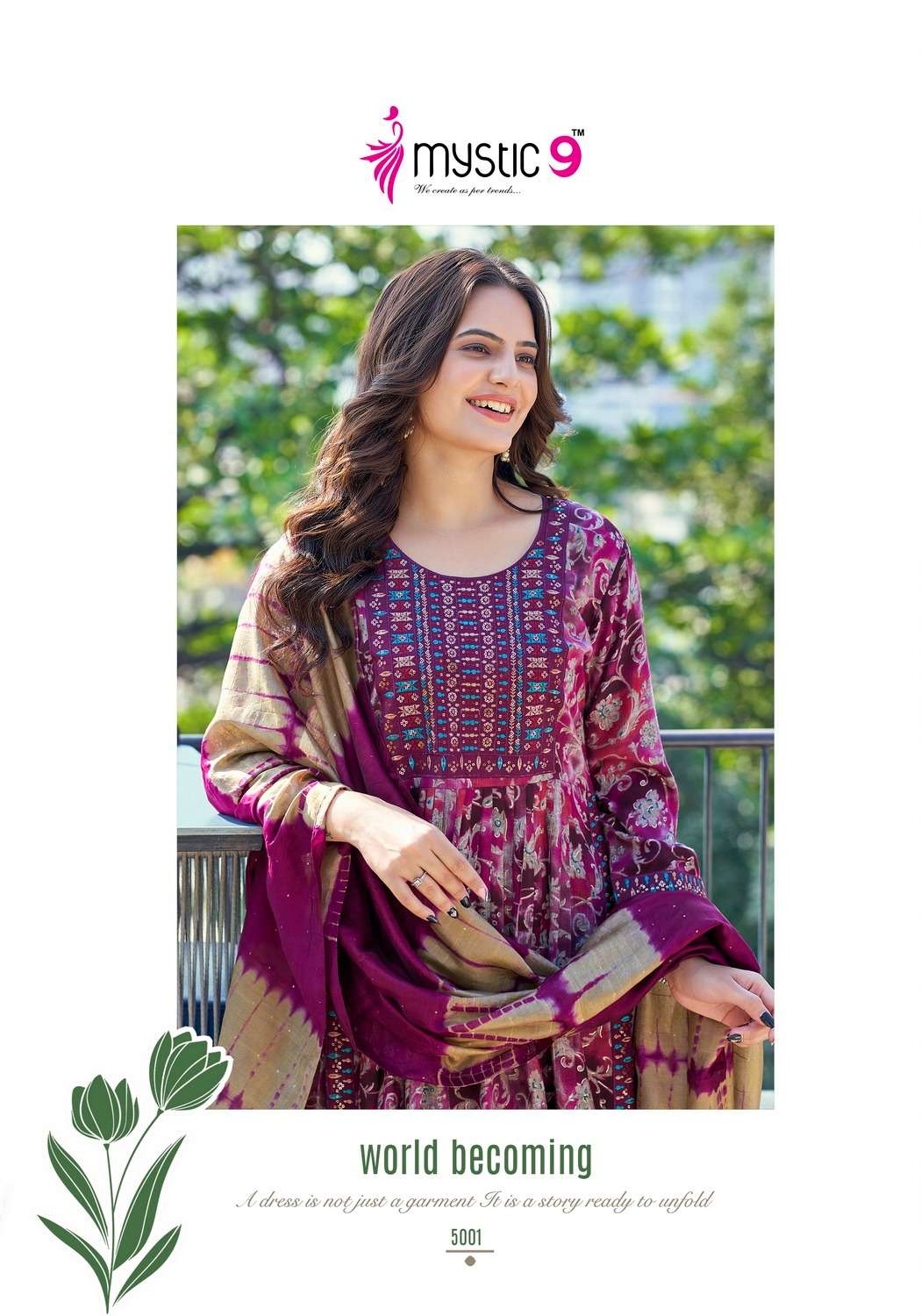 MYSTIC 9 SARA VOL 5 NAIRA STYLE KURTI COMBO SET