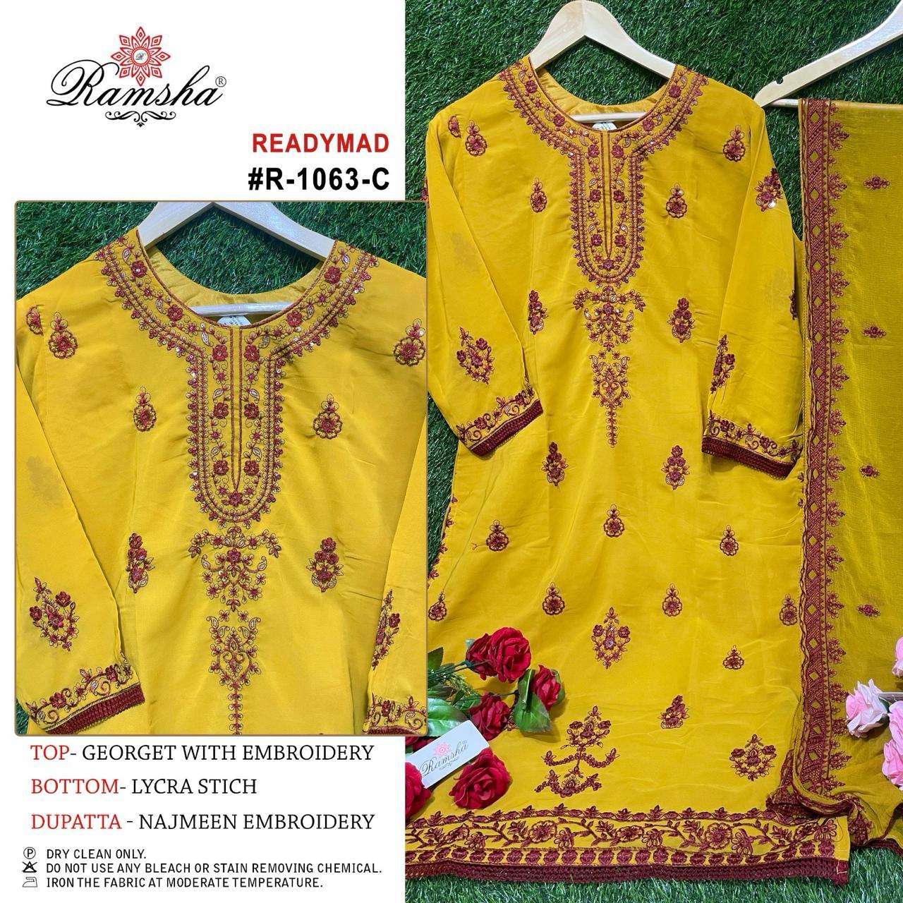 RAMSHA R 1063 NX GEORGETTE EMBROIDERY DESIGNER SUIT
