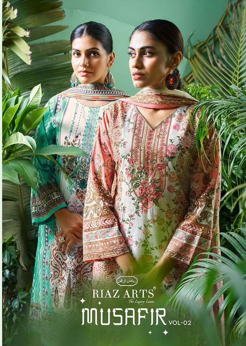 RIAZ ARTS MUSAFIR VOL 2 LAWN COTTON DIGITAL PRINT SUIT
