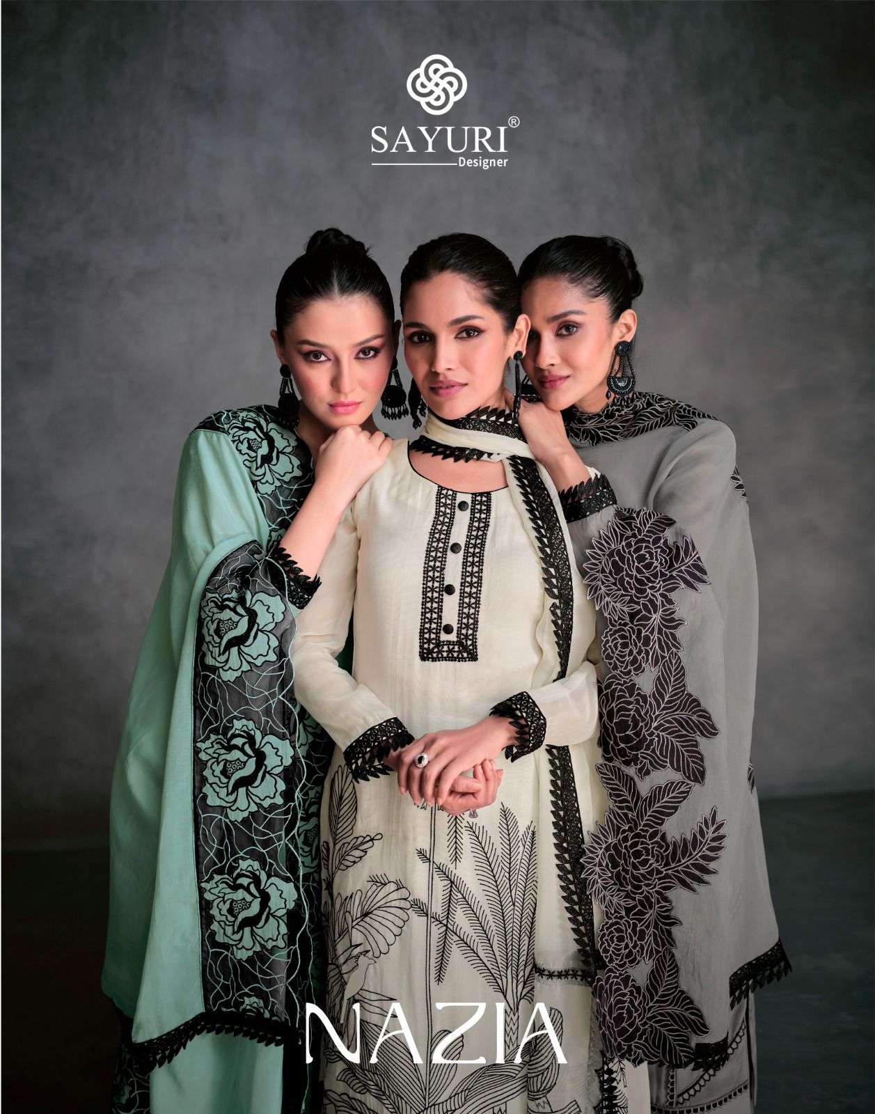 SAYURI DESIGNER NAZIA ORGANZA DESIGNER READY MADE SUIT