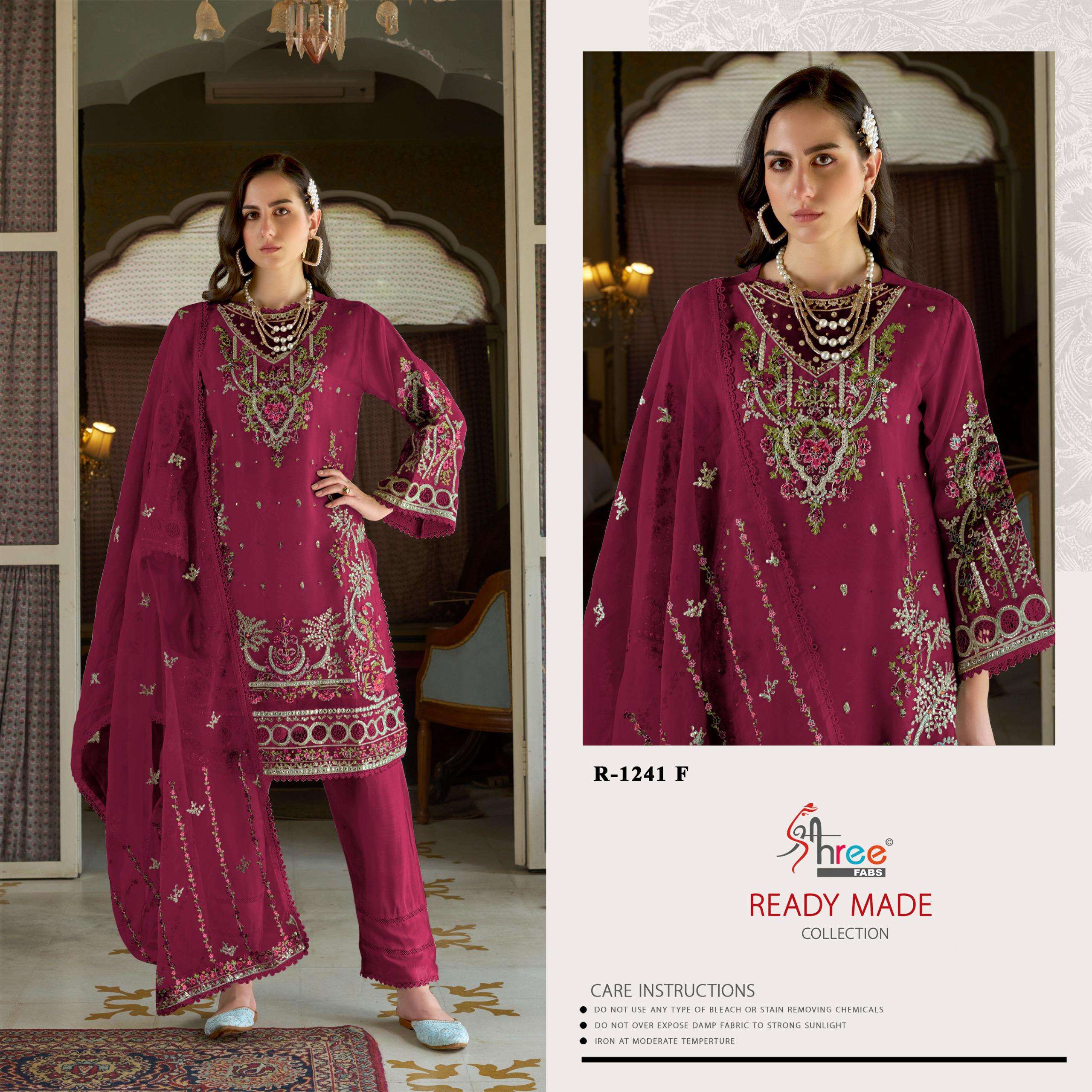 SHREE FABS R 1241 ORGANZA EMBROIDERED SUIT