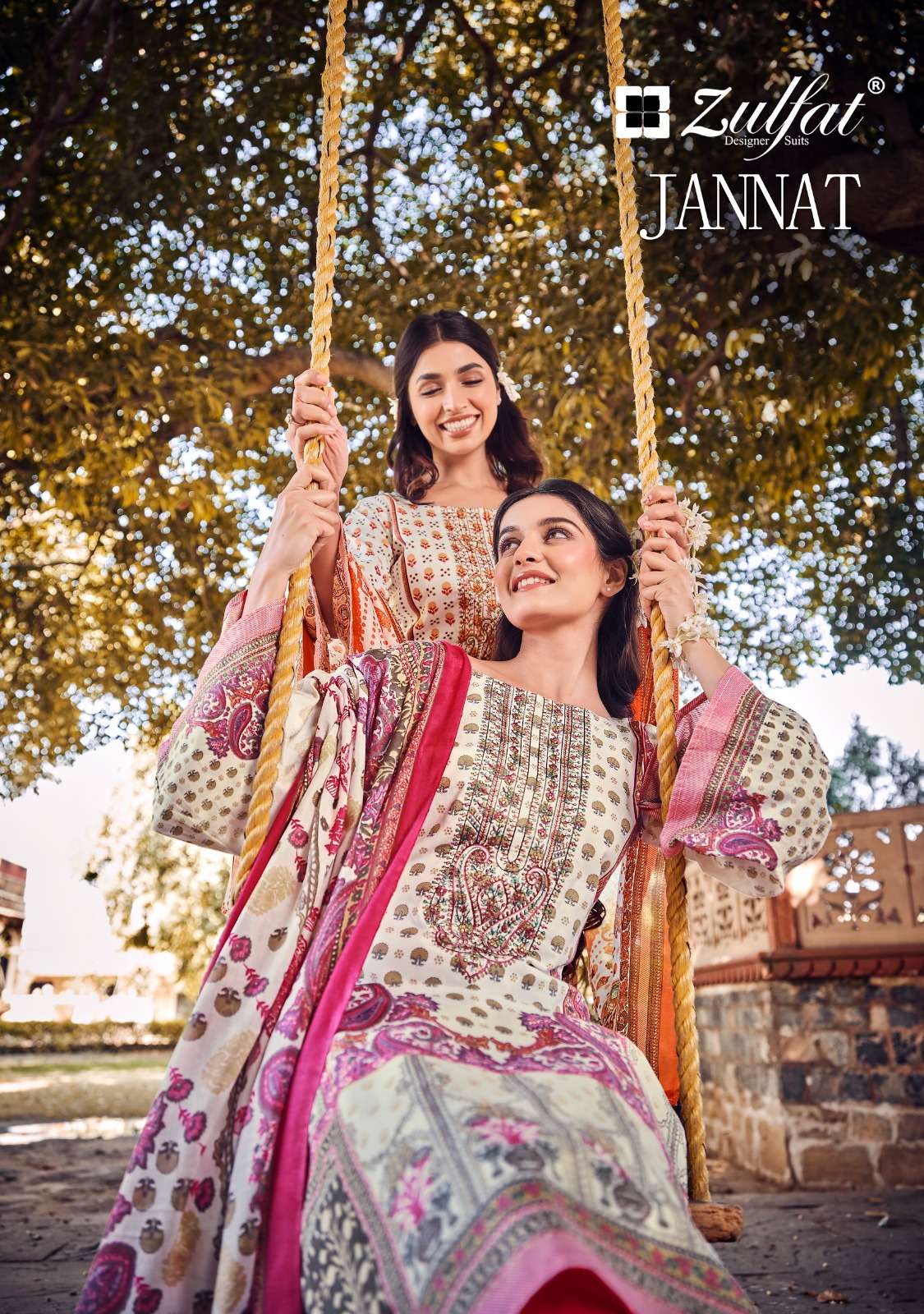 ZULFAT DESIGNER SUITS JANNAT COTTON FANCY WORK SUIT