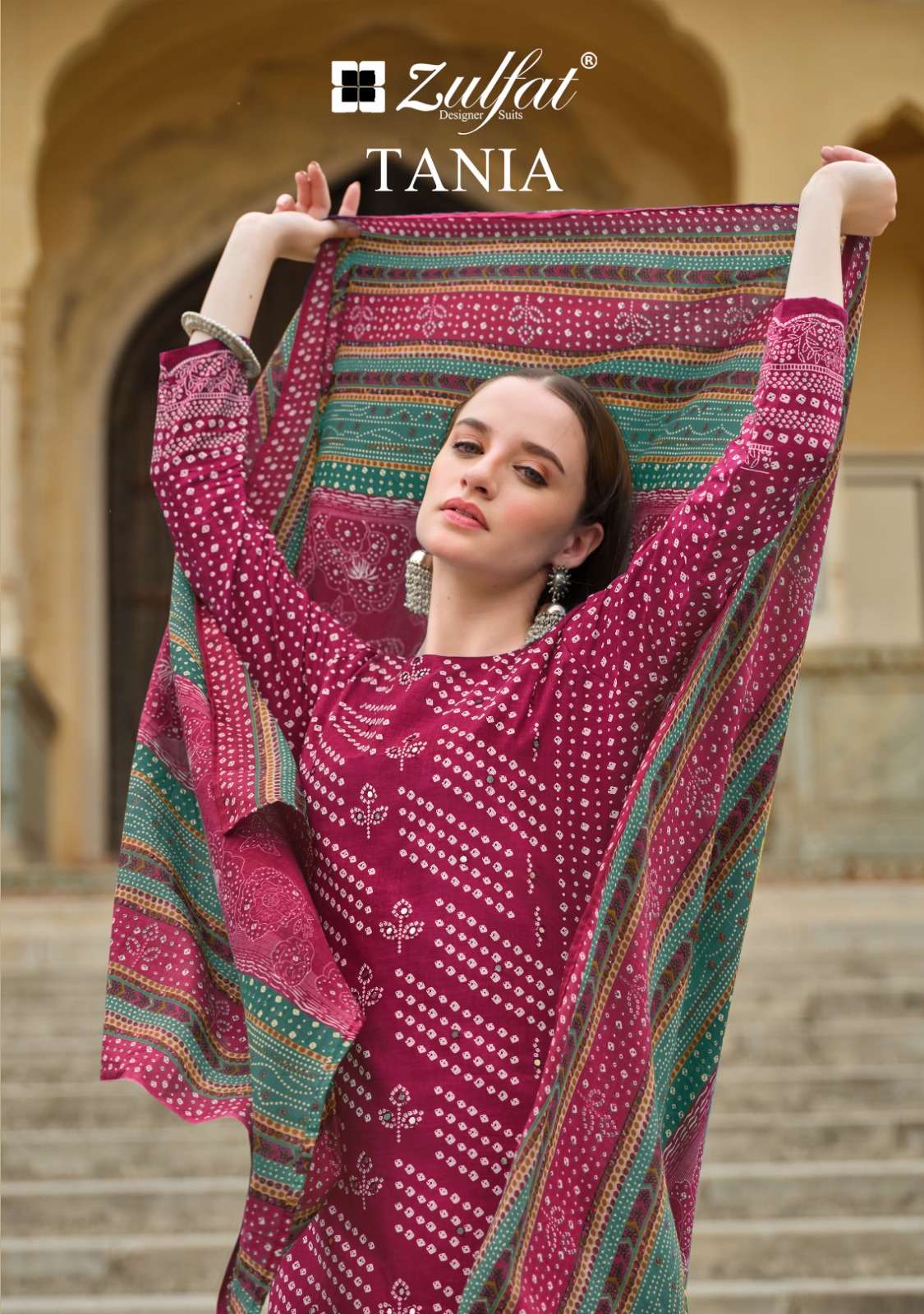 ZULFAT DESIGNER SUITS TANIA COTTON FANCY WORK SUIT