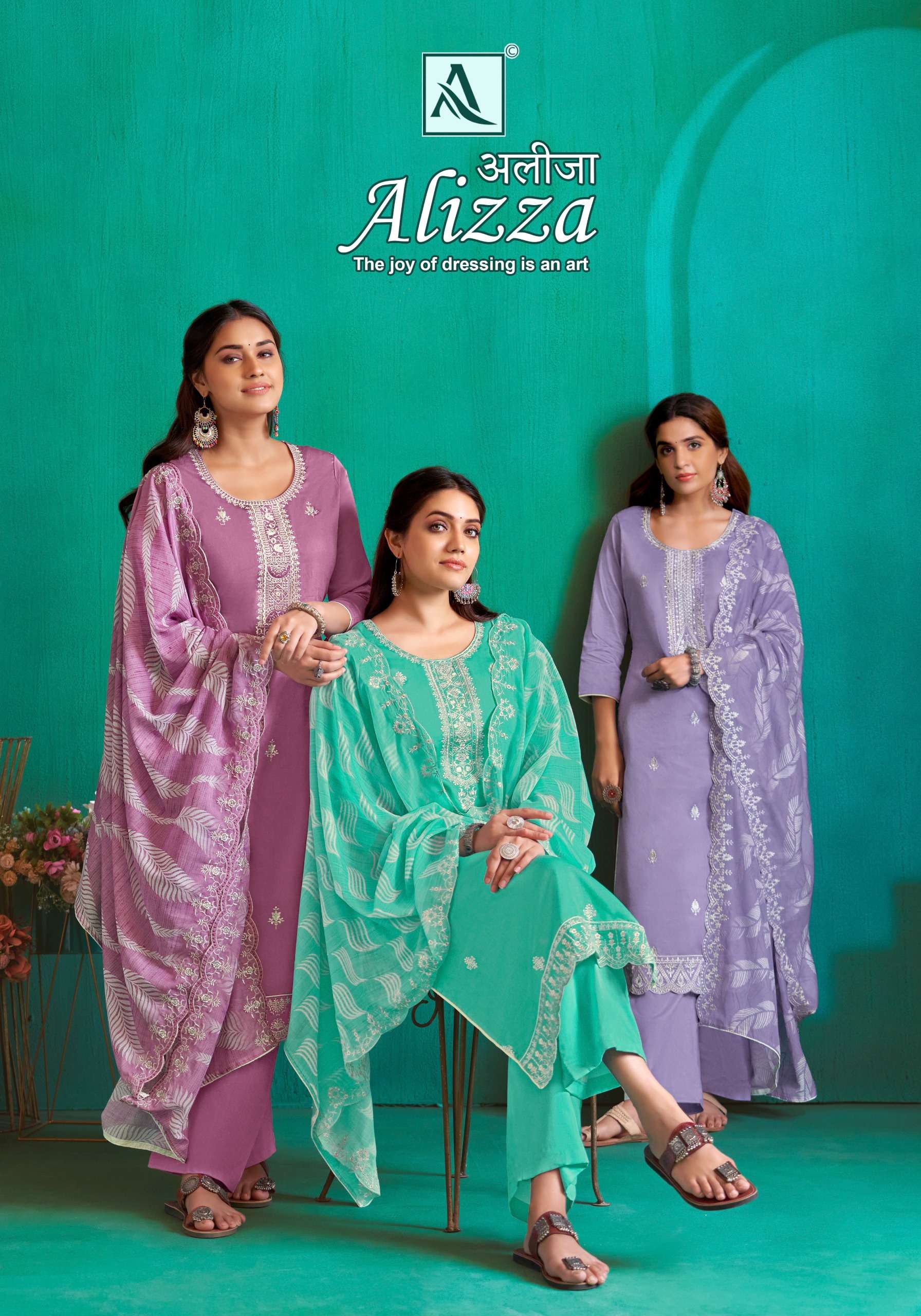 ALOK SUITS ALIZZA JAM COTTON FANCY WORK SUIT