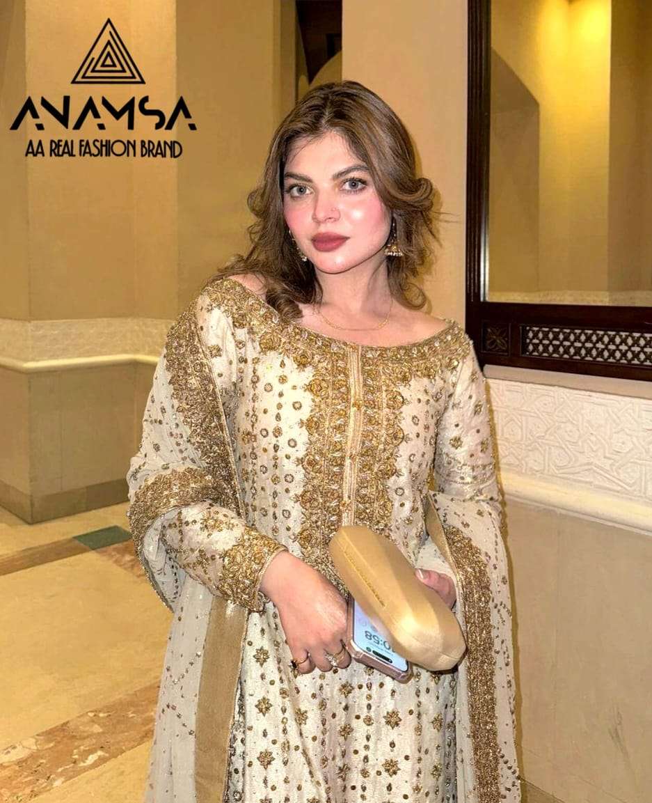 ANAMSA D NO 443 GEORGETTE EMROIDERED SUIT