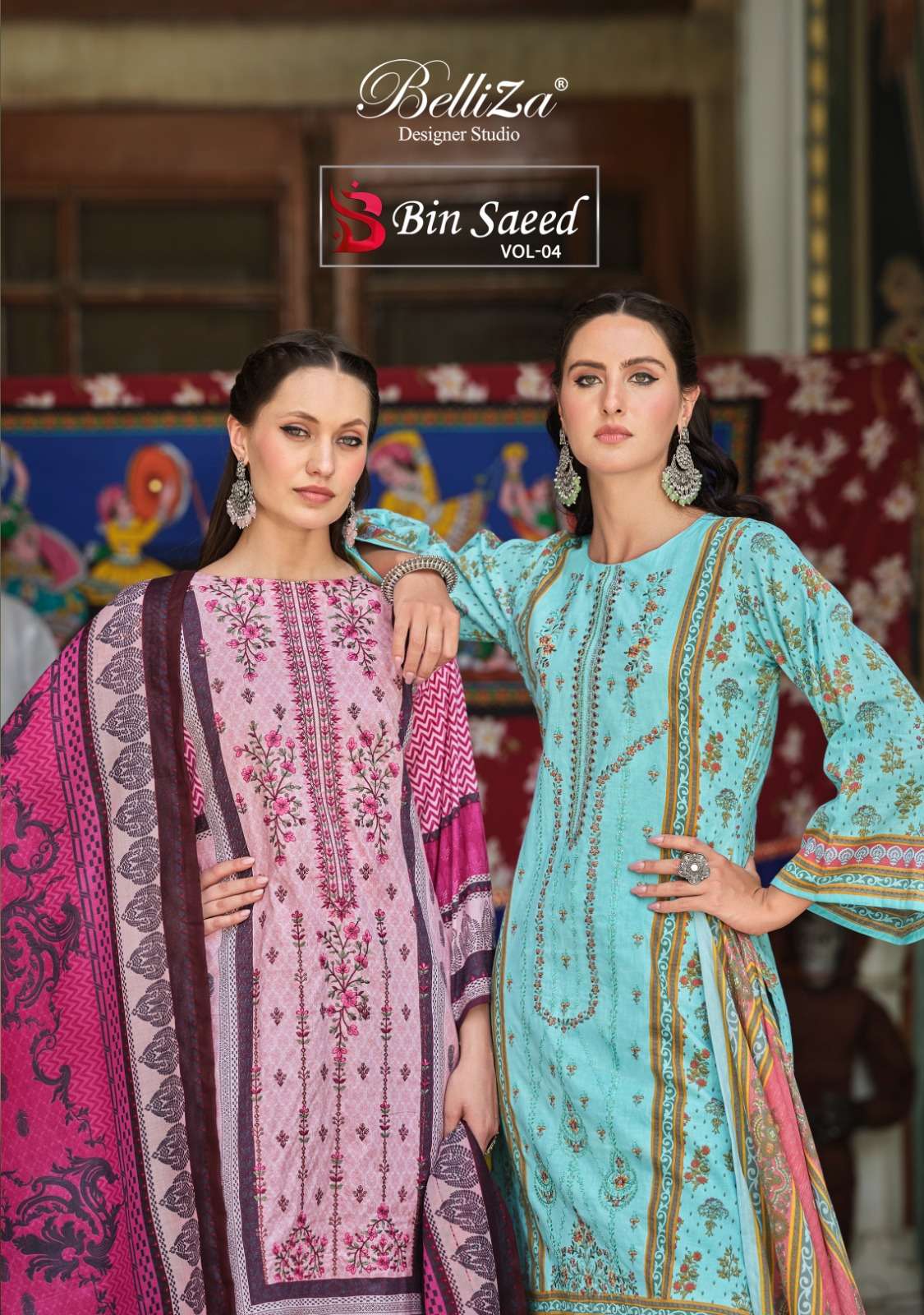 BELLIZA DESIGNER STUDIO BIN SAEED VOL 4 COTTON FANCY EMBROIDERY SUIT
