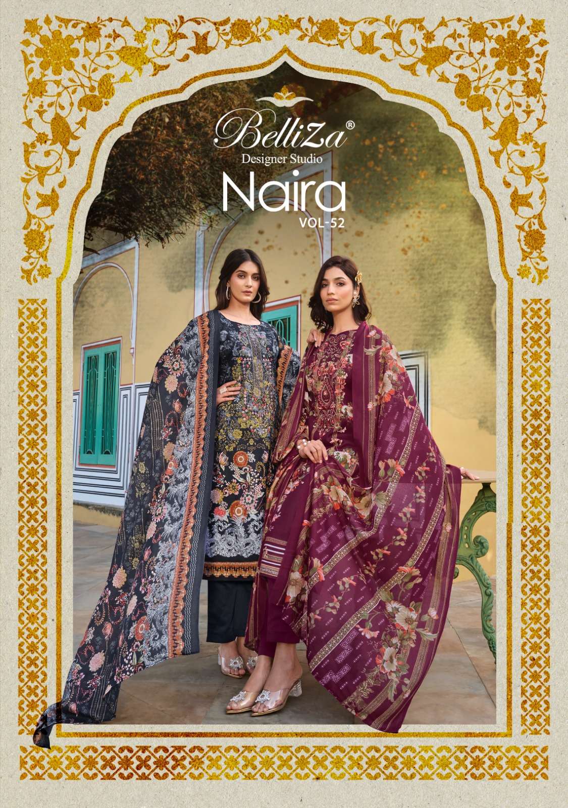 BELLIZA DESIGNER STUDIO NAIRA VOL 52 COTTON FANCY WORK SUIT