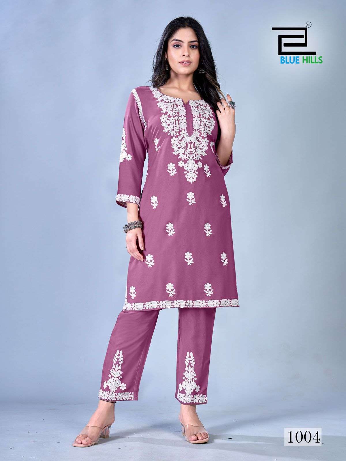 BLUE HILLS SUNBURN RAYON KURTI WITH PANT SET