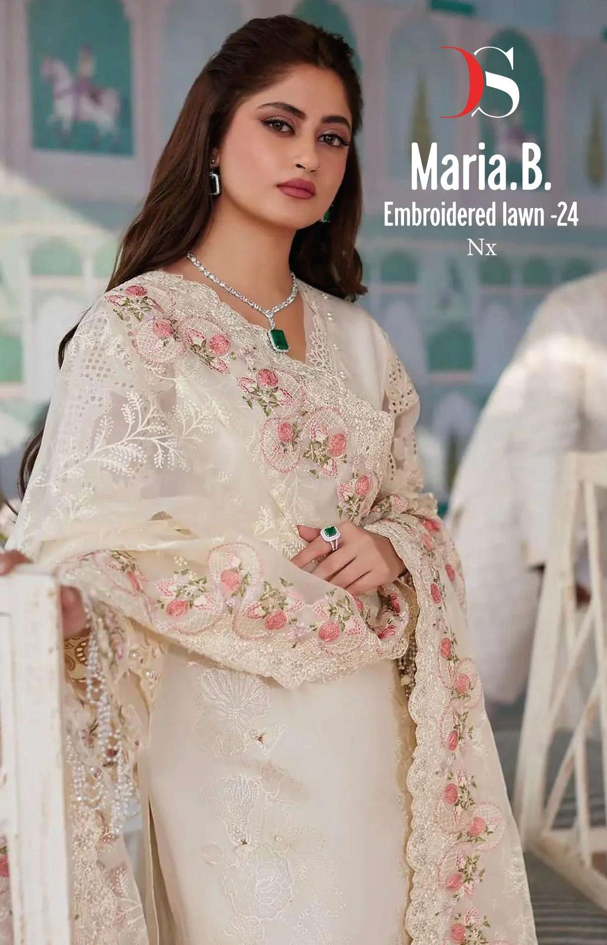 DEEPSY SUITS MARIA B EMBROIDERED 24 NX COTTON DESIGNER SUIT