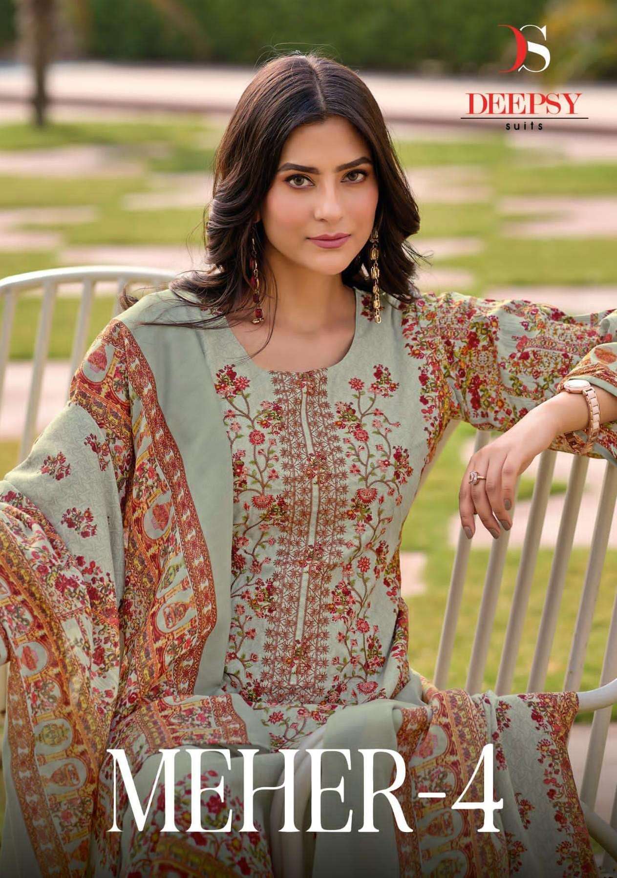 DEEPSY SUITS MEHER VOL 4 COTTON SELF EMBROIDERY WORK SUIT