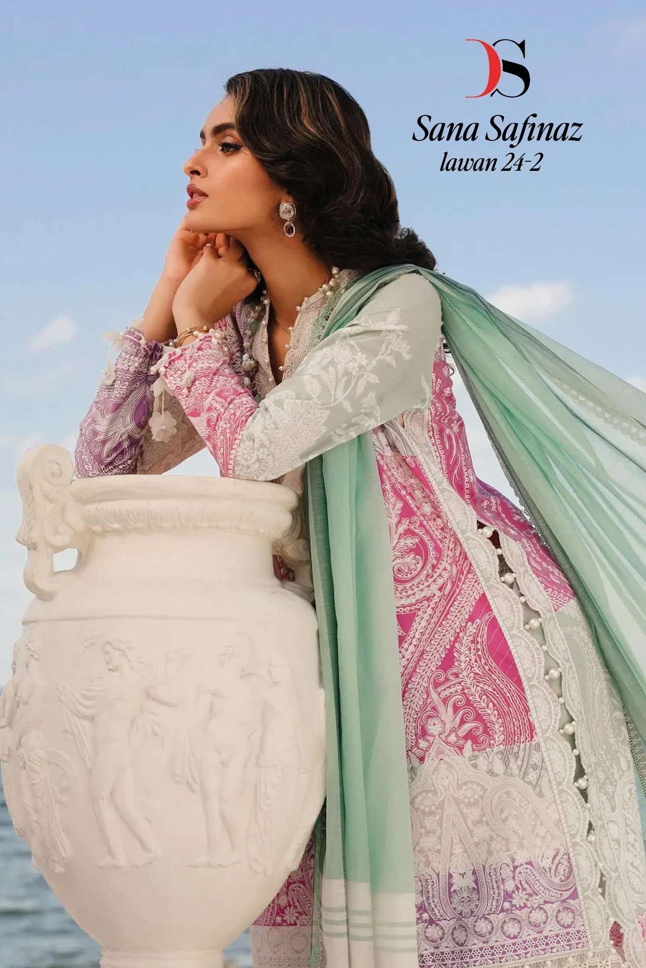 DEEPSY SUITS SANA SAFINAZ MUZLIN 24 VOL 2 COTTON SALWAR KAMEEZ 