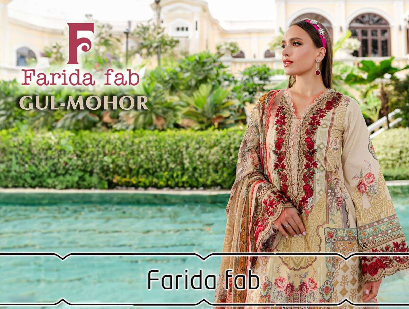 FARIDA FAB GULMOHAR COTTON DIGITAL PRINTS SUIT