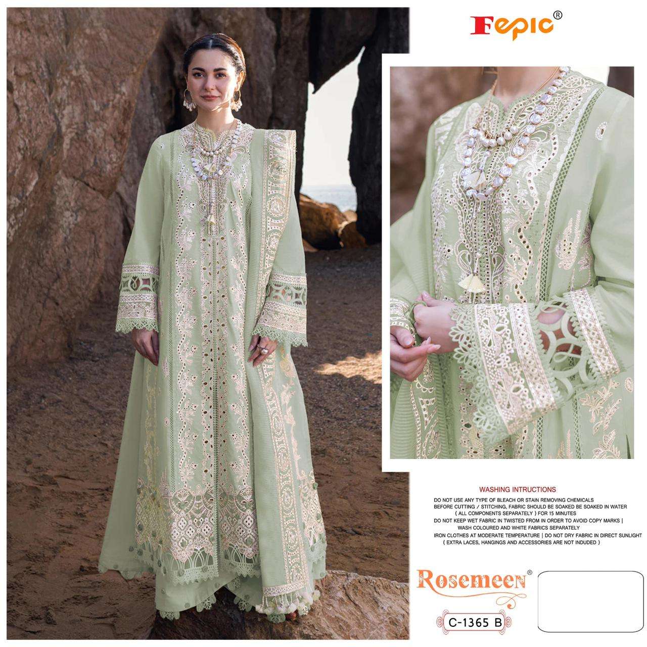 FEPIC ROSEMEEN C 1365 COTTON EMBROIDERED SUIT