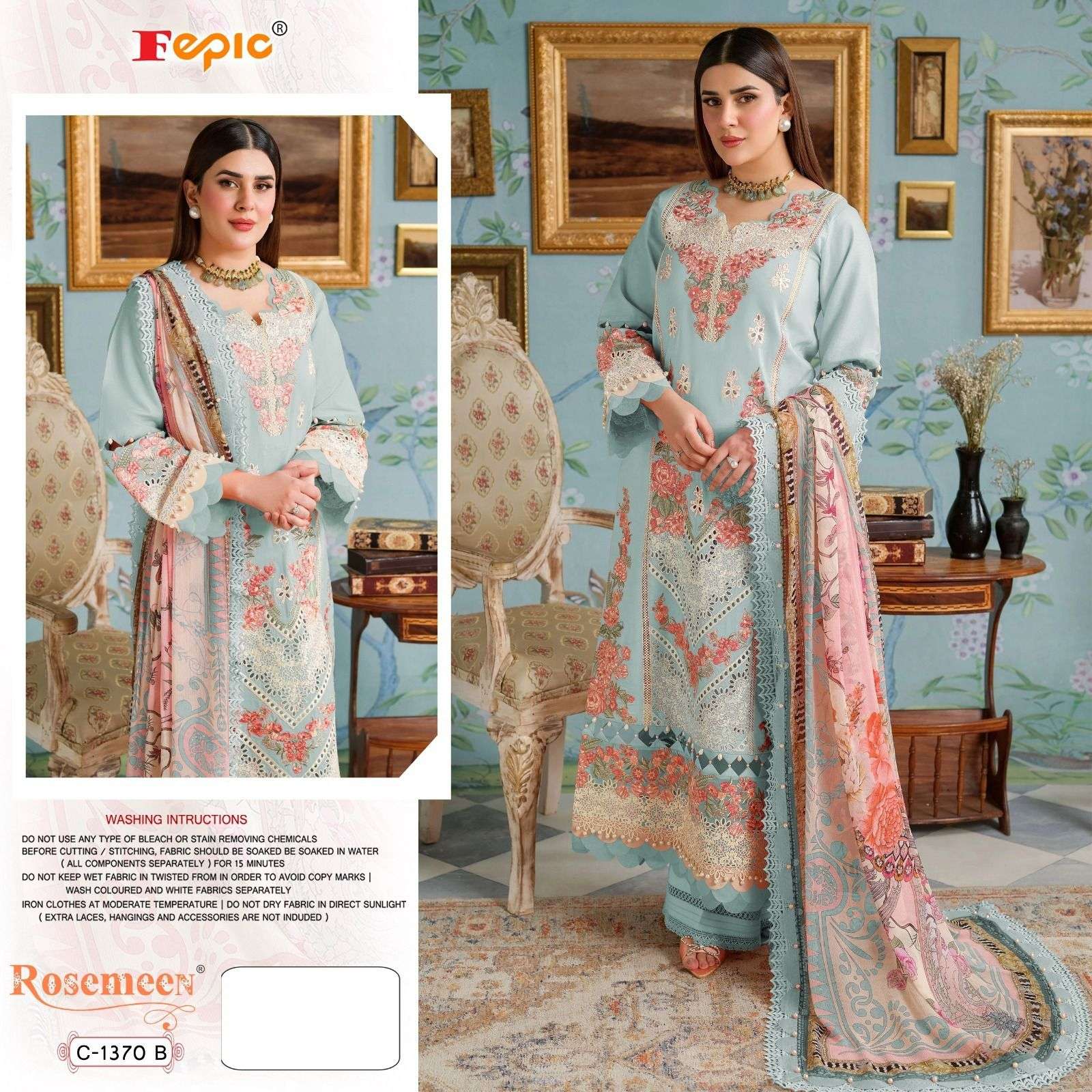 FEPIC ROSEMEEN C 1370 COTTON EMBROIDERED PAKISTANI SUIT