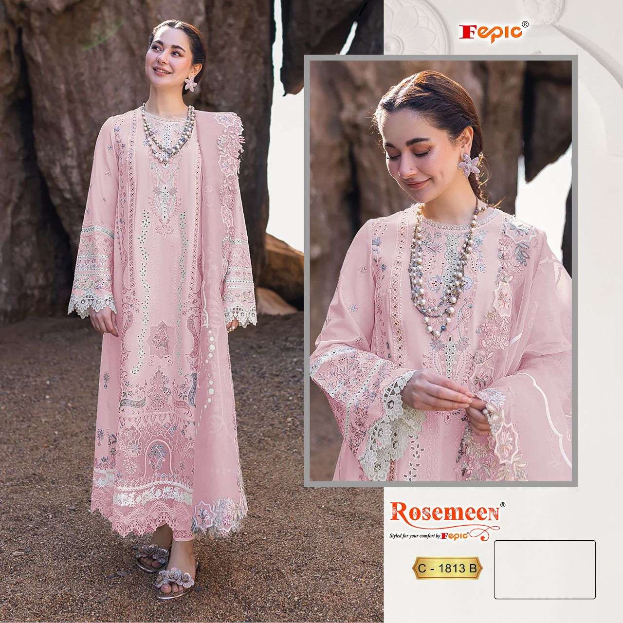 FEPIC ROSEMEEN C 1813 COTTON EMBROIDERED PAKISTANI SUIT