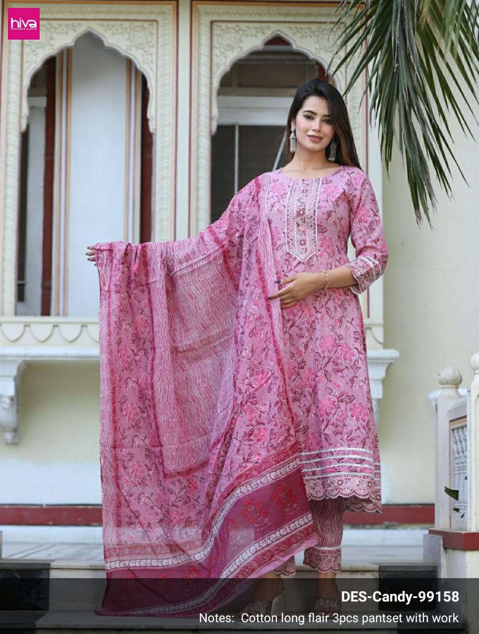 HIVA DESIGNER KALI COLLECTION NAIRA CUT PATTERN KURTI COMBO SET 