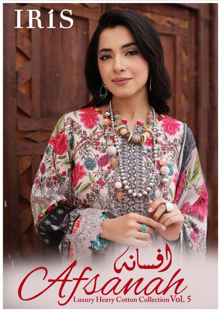 IRIS AFSANAH VOL 5 COTTON DIGITAL PRINT SUIT