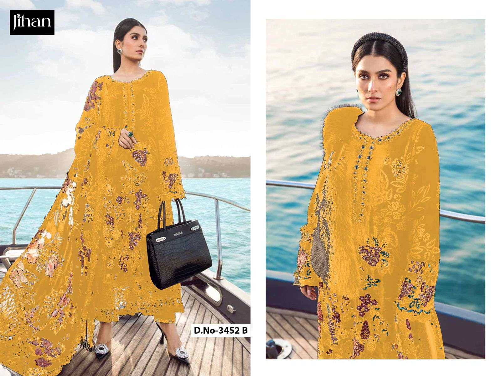 JIHAN D NO 3452 COTTON  KASHMIRI EMBROIDERY SUIT