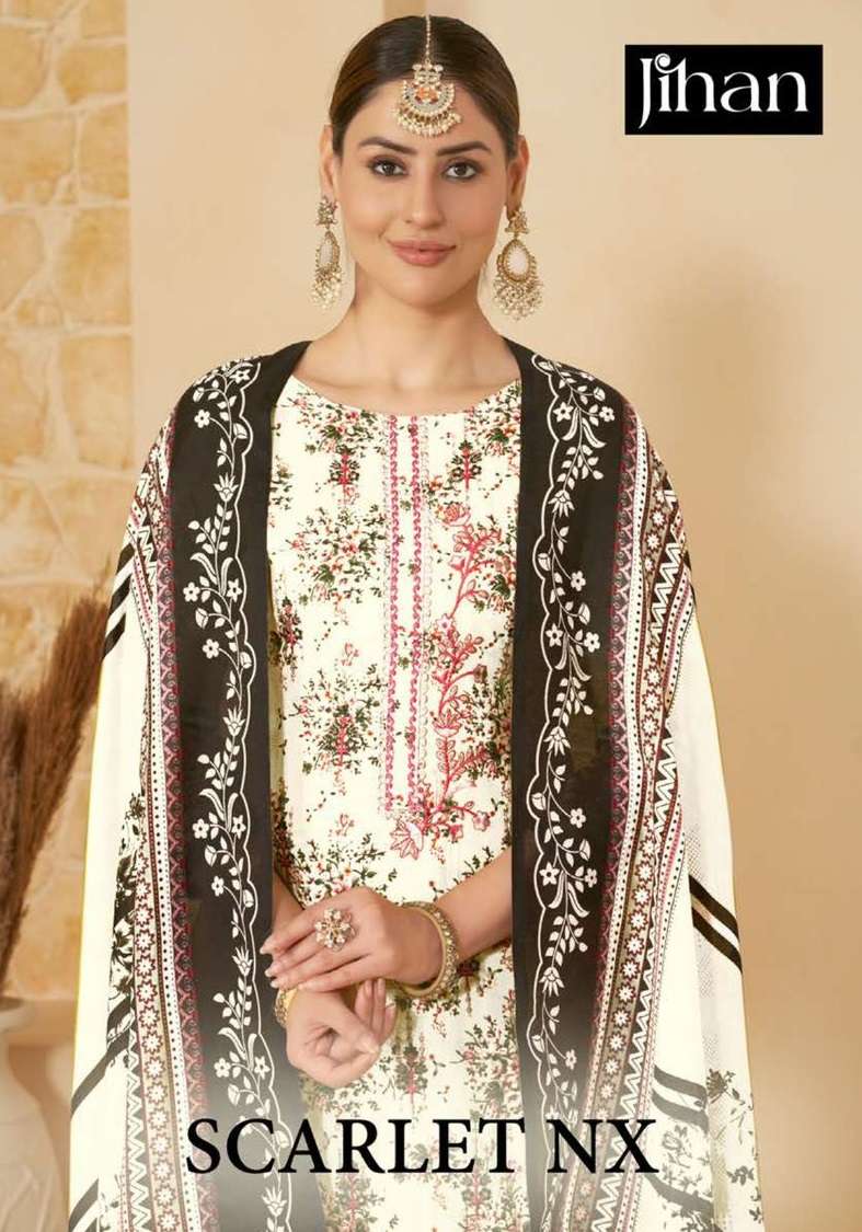 JIHAN SCARLET NX LAWN COTTON SELF EMBROIDERY WORK SUIT