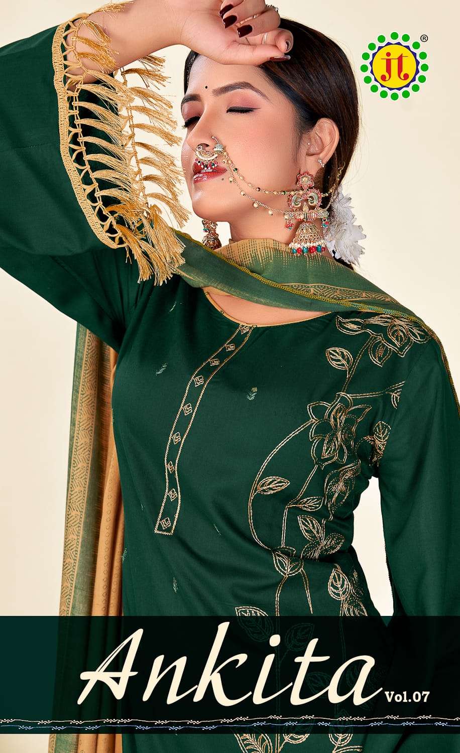 JT ANKITA VOL 7 RAYON FANCY SEQUENCE WORK SUIT