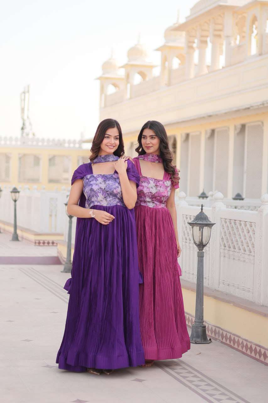 KA 1099 GOWN DUPATTA
