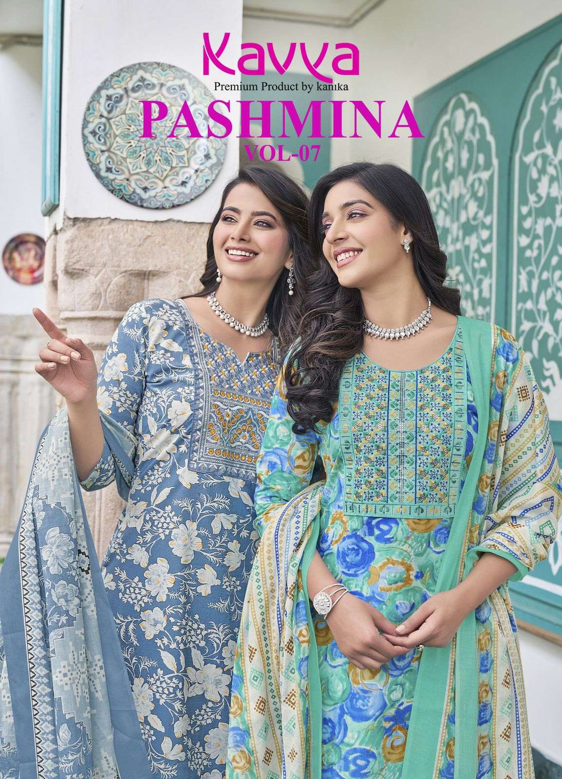 KAVYA  PASHMINA VOL 7 COTTON PRINT KURTI COMBO SET 
