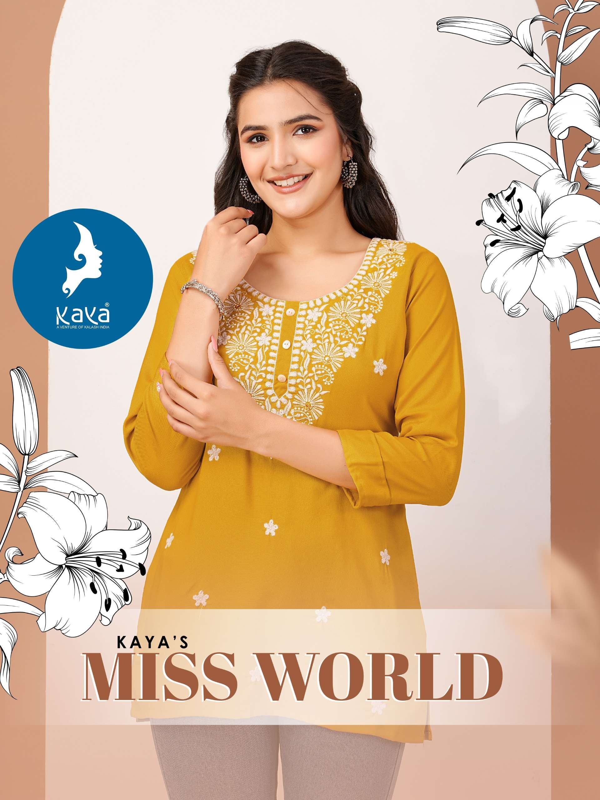 KAYA MISS WORLD RAYON FANCY SHORT WESTERN KURTI