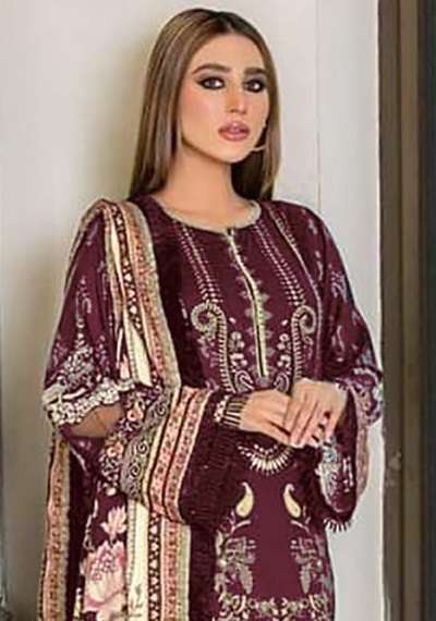 KYNAH D NO 2158 COTTON FANCY SELF EMBROIDERY WORK SUIT