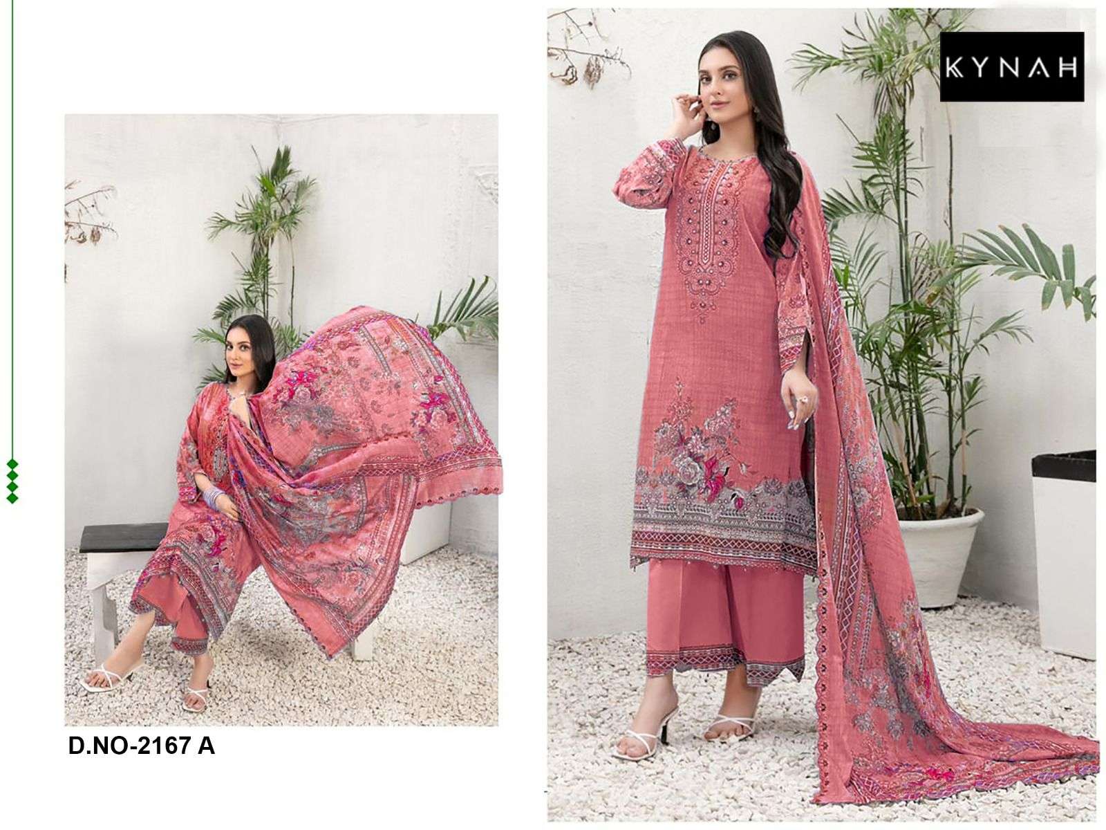 KYNAH D NO 2167 LAWN COTTON PATCH EMBROIDERY WORK SUIT