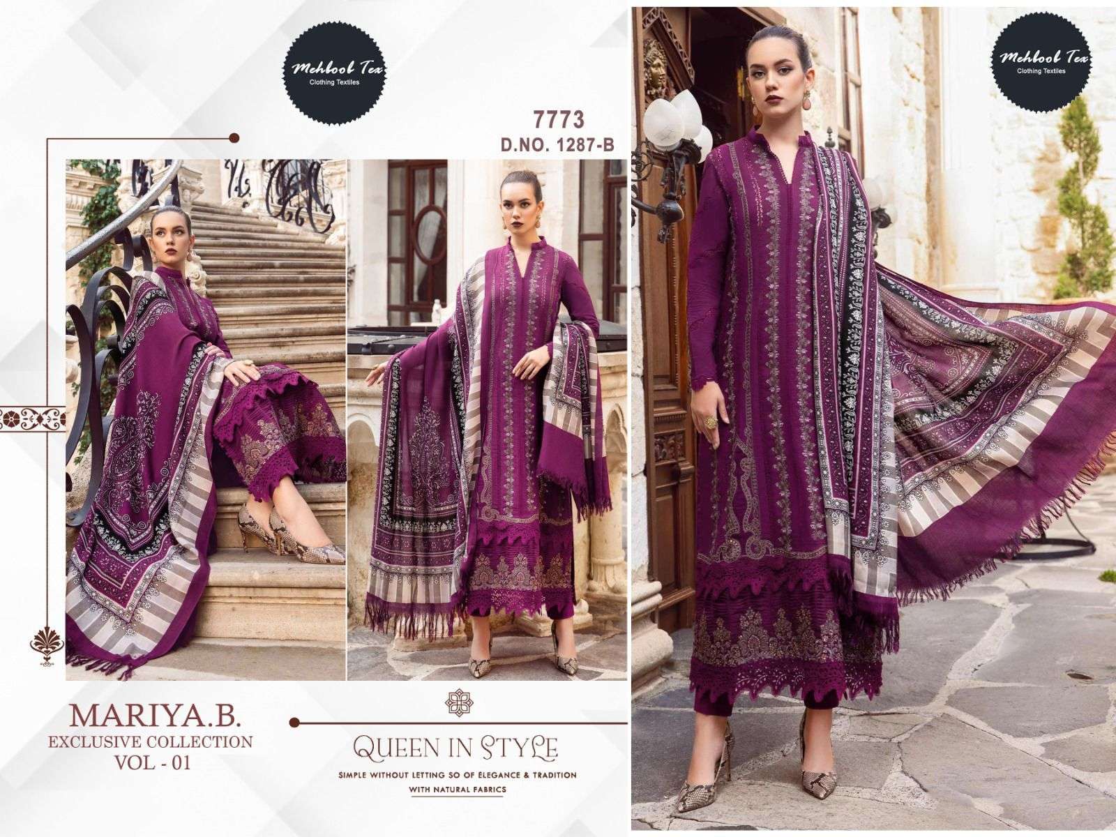 MEHBOOB TEX MARIA B EXCLUSIVE COLLECTION VOL 1 COTTON SUIT