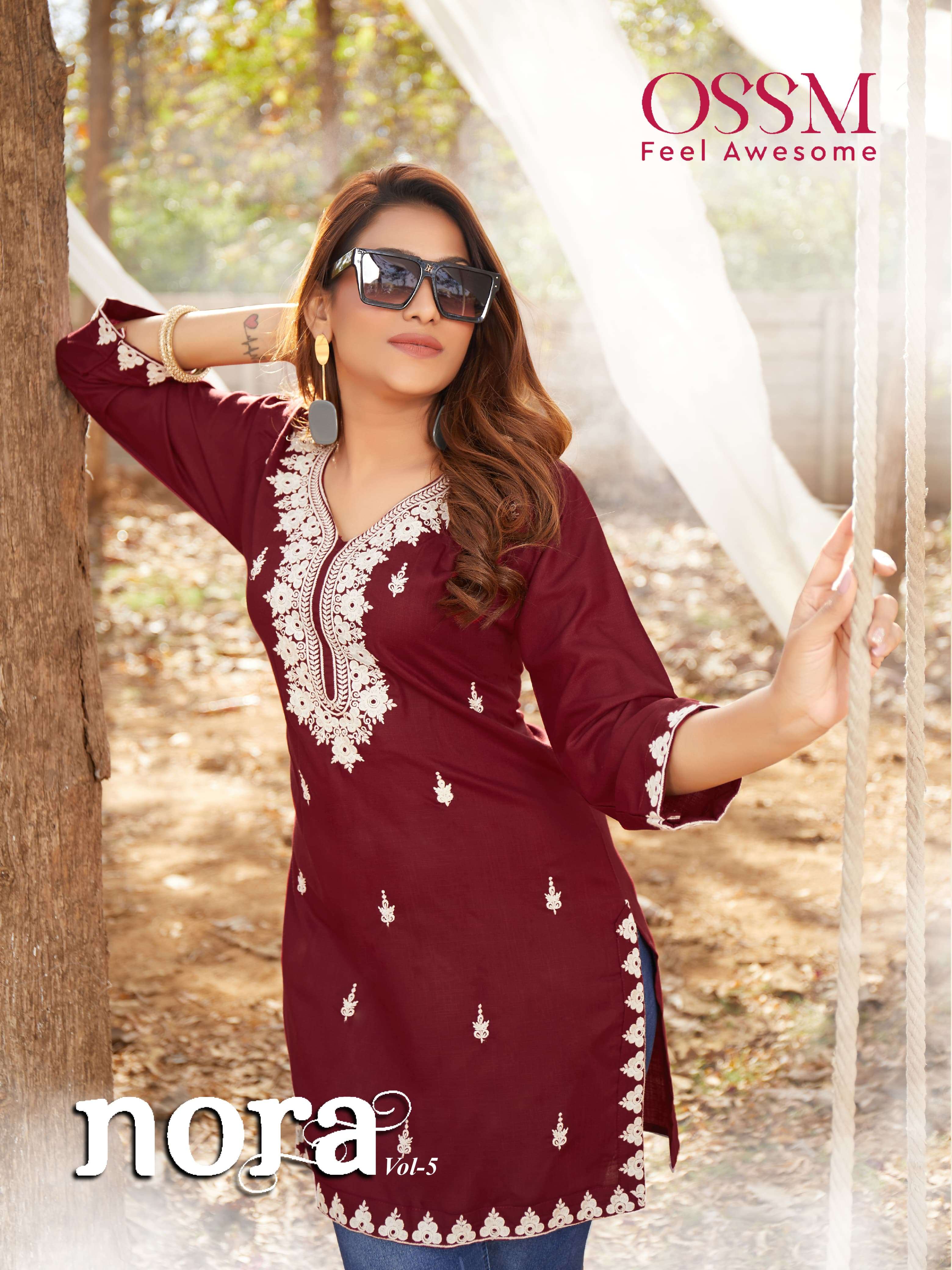 OSSM NORA RAYON FANCY SHORT KURTI