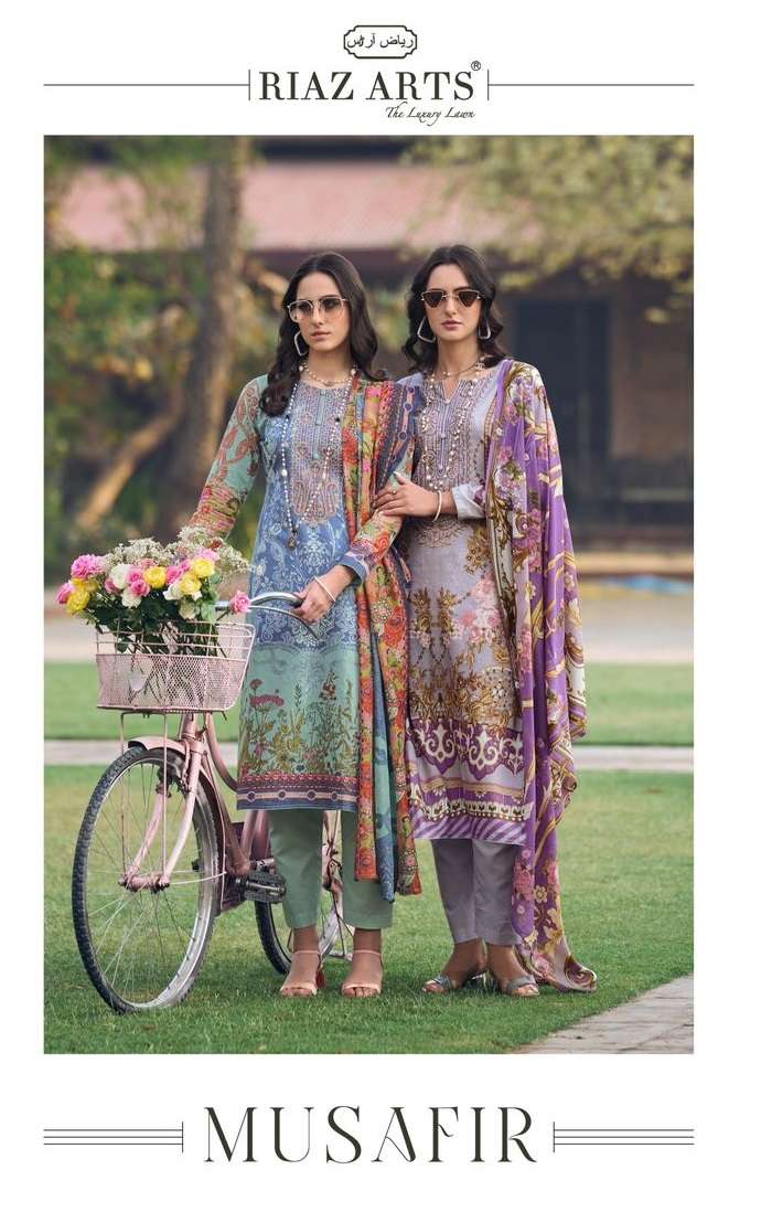 RIAZ ARTS MUSAFIR VOL 4 LAWN COTTON DIGITAL PRINT SUIT