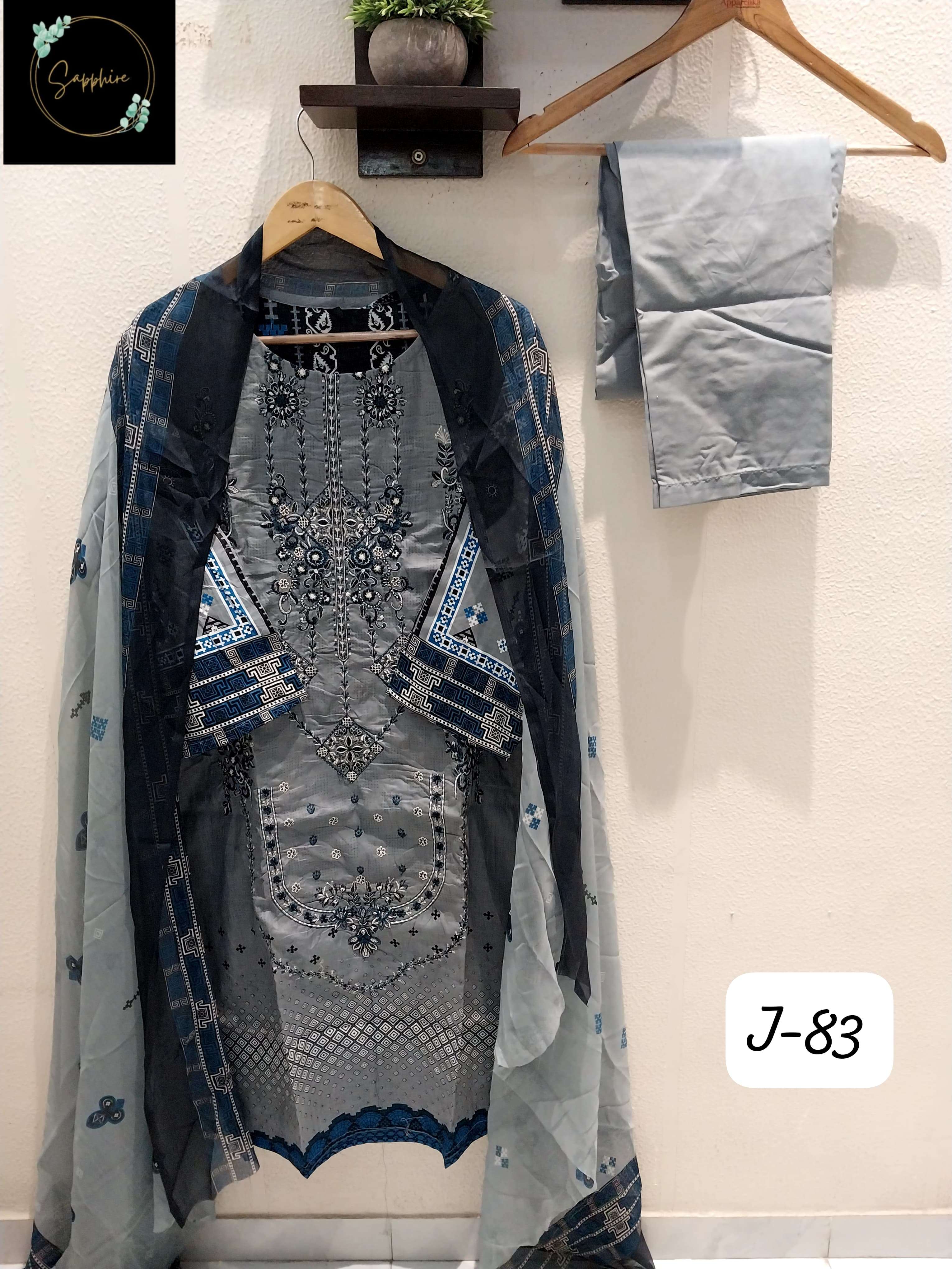 SAPPHIRE JAZMIN VOL 83 LAWN COTTON FANCY DESIGNER SUIT