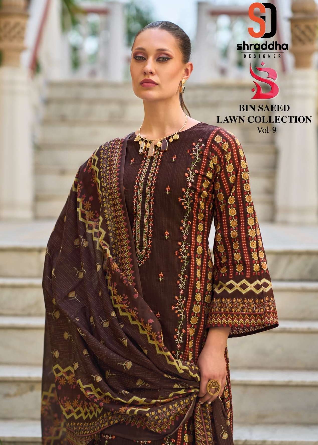SHARADDHA DESIGNER BIN SAEED LAWN COLLECTION VOL 9 COTTON SUIT