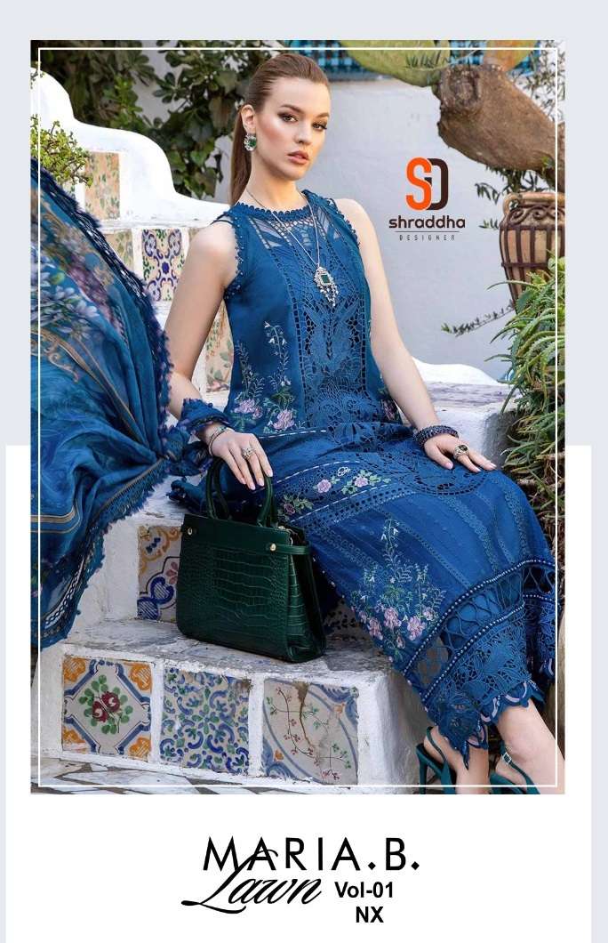 SHRADDHA DESIGNER MARIA B LAWN VOL 1 NX COTTON DESIGNER SUIT