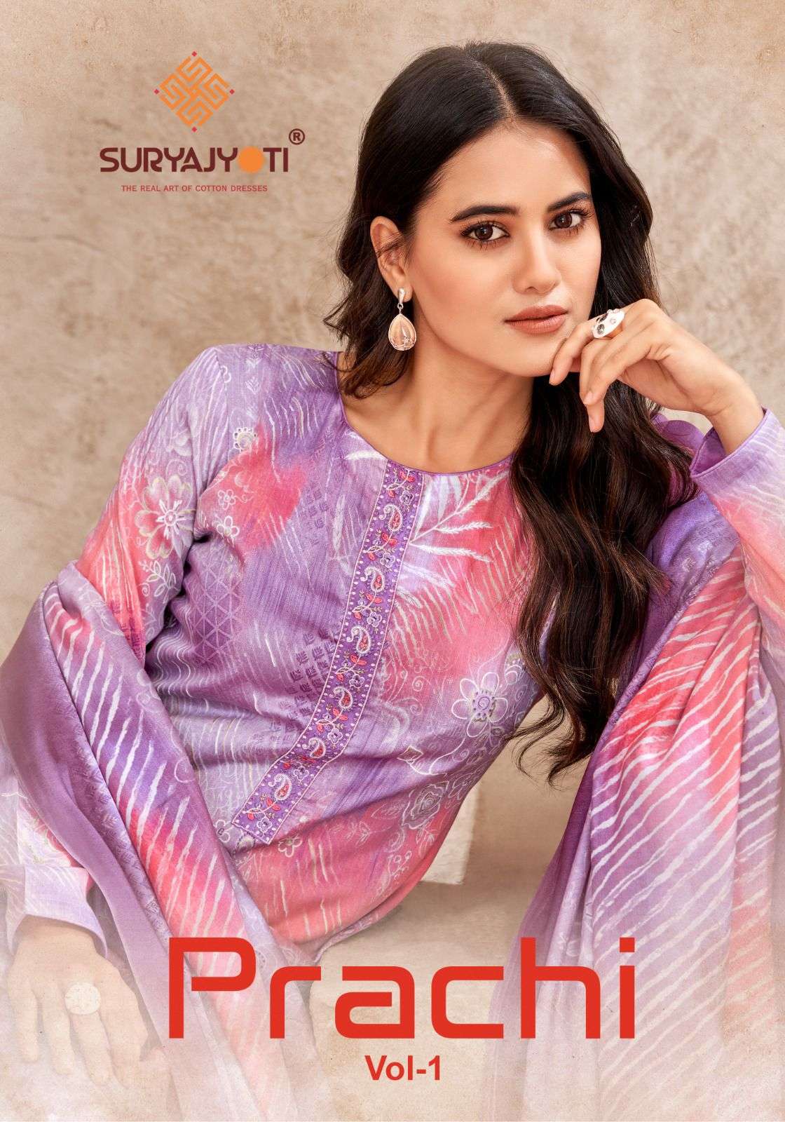 SURYAJYOTI PRACHI VOL 1 JAM SATIN PRINT WITH FANCY WORK SUIT
