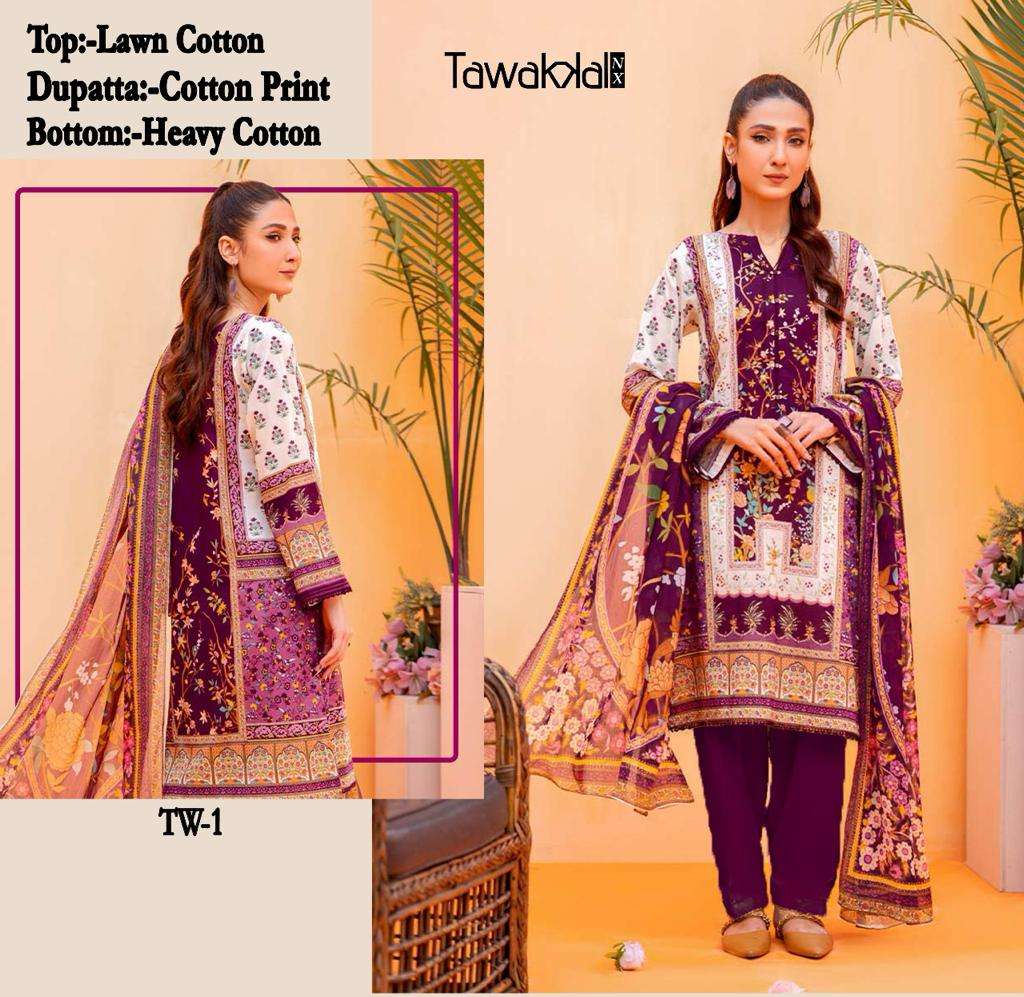 TAWAKKAL NX D NO TW 1 LAWN COTTON SALWAR KAMEEZ 