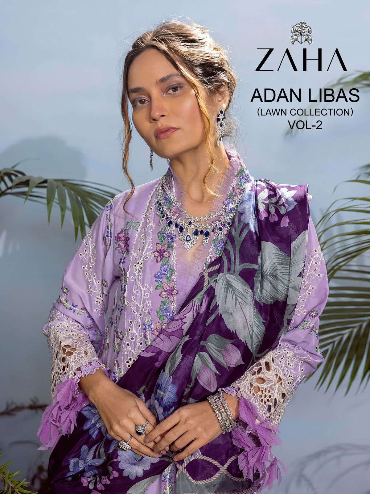 ZAHA ADAN LIBAS VOL 2 COTTON EMBROIDERY DESIGNER SUIT