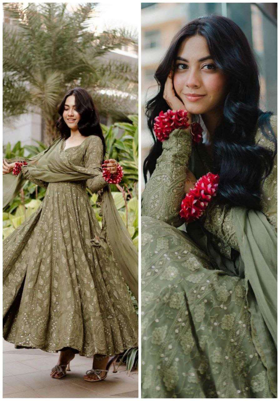ZD 10093 GOWN DUPATTA