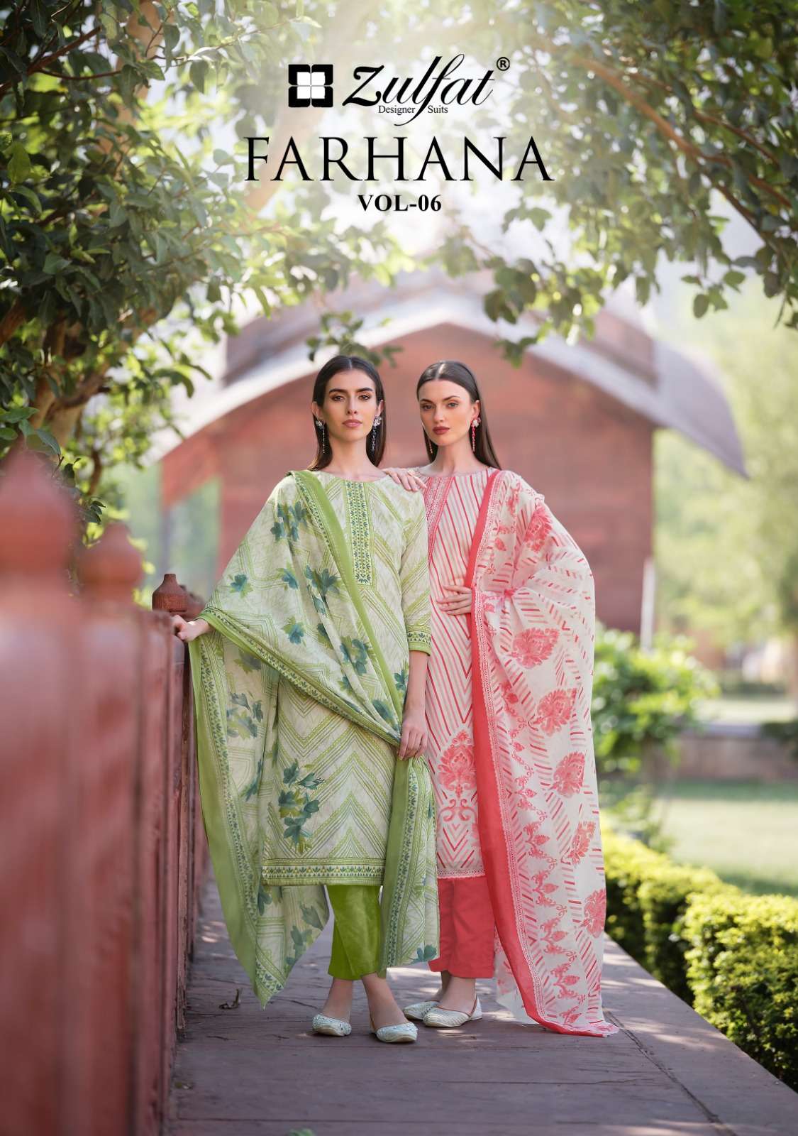 ZULFAT DESIGNER SUITS FARHANA VOL 6 COTTON DESIGNER PRINT SUIT