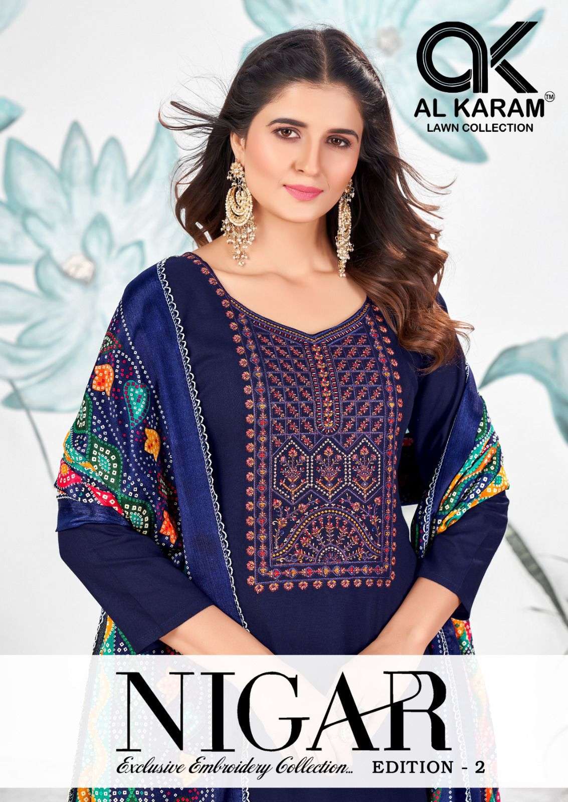 AL KARAM NIGAR VOL 2 RAYON SLUB FANCY EMBROIDERY WORK SUIT