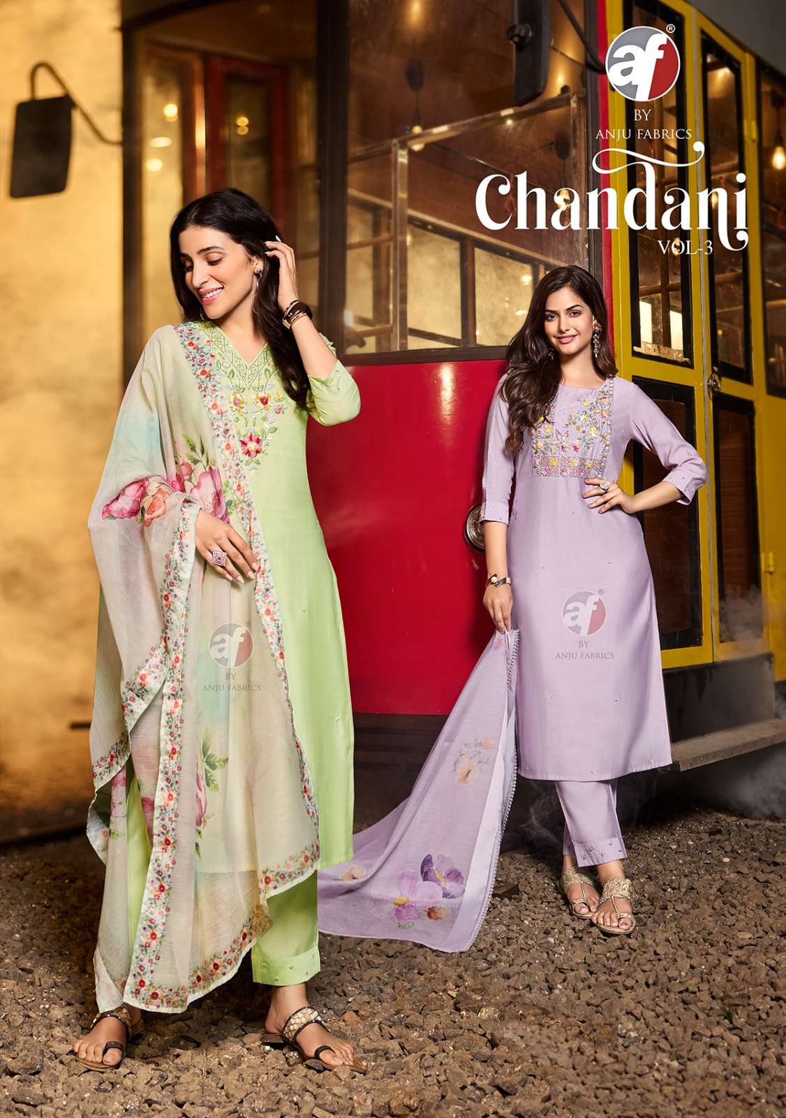 ANJU FABRICS CHANDANI VOL 3 VISCOSE HAND WORK DESIGNER FANCY SUIT