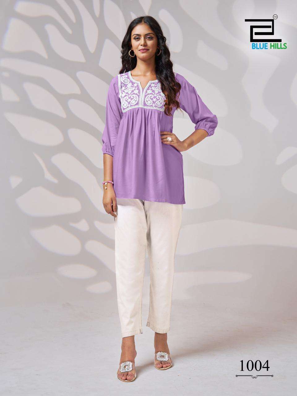 BLUE HILLS UNIVERSE RAYON FANCY WESTERN WEAR TOP