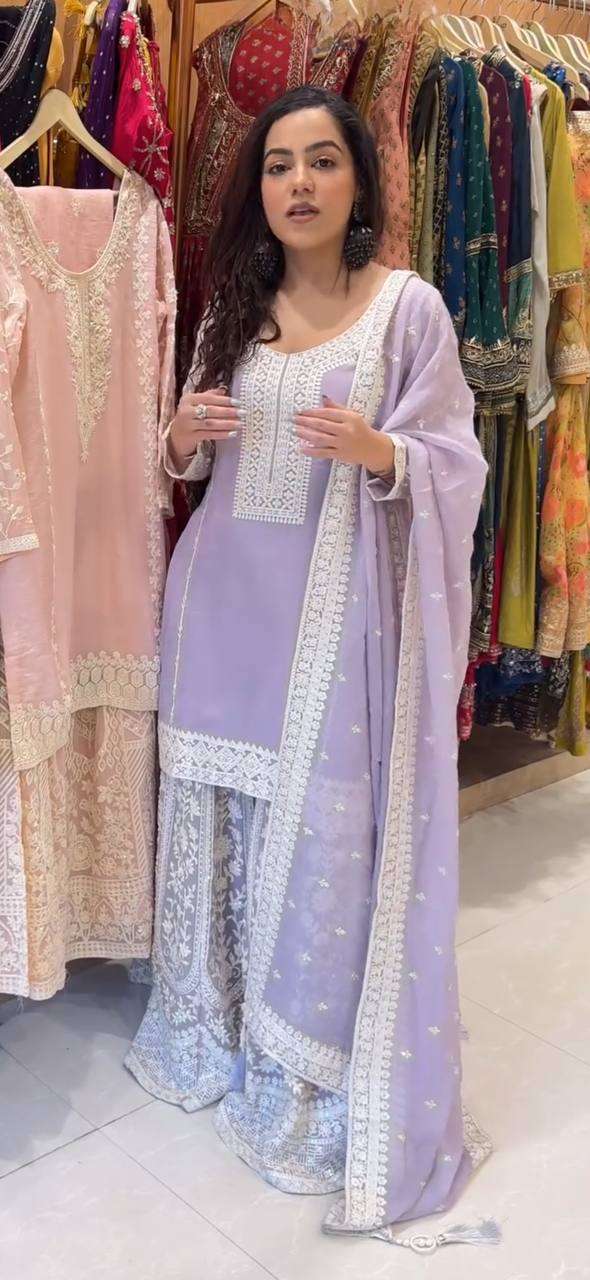 HK 1637 KURTI PLAZZO SET