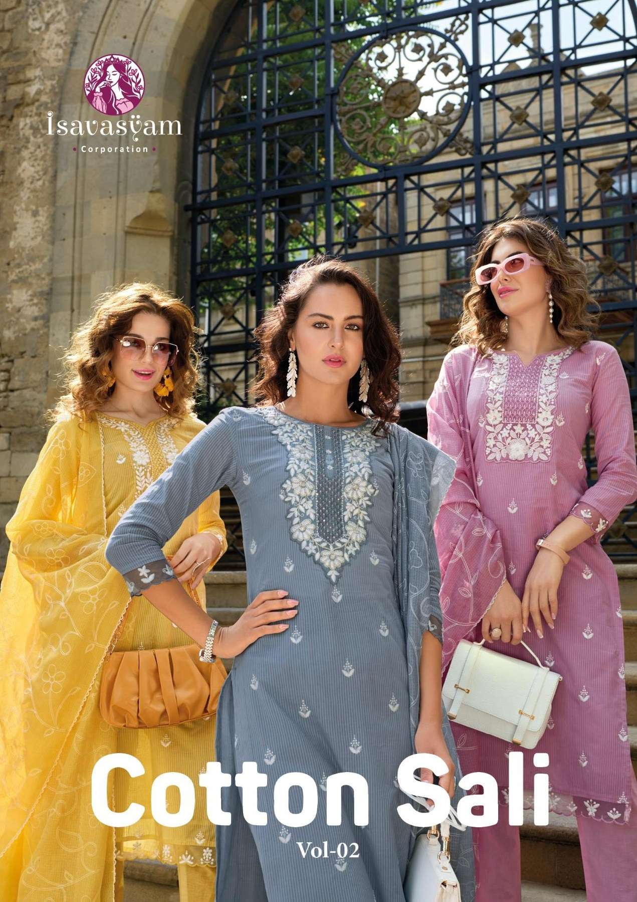 ISAVASYAM CORPORATION COTTON SALI VOL 2 COTTON DEIGNER LADIES SUIT